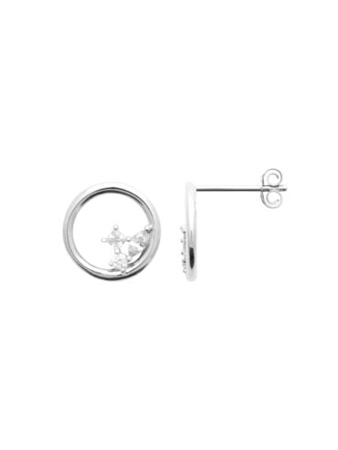 Puces d'oreilles cercles argent Halo