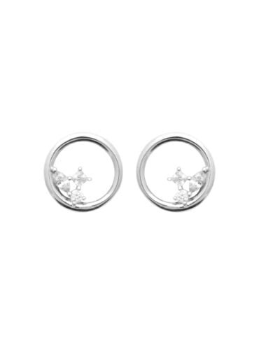 Puces d'oreilles cercles argent HALO