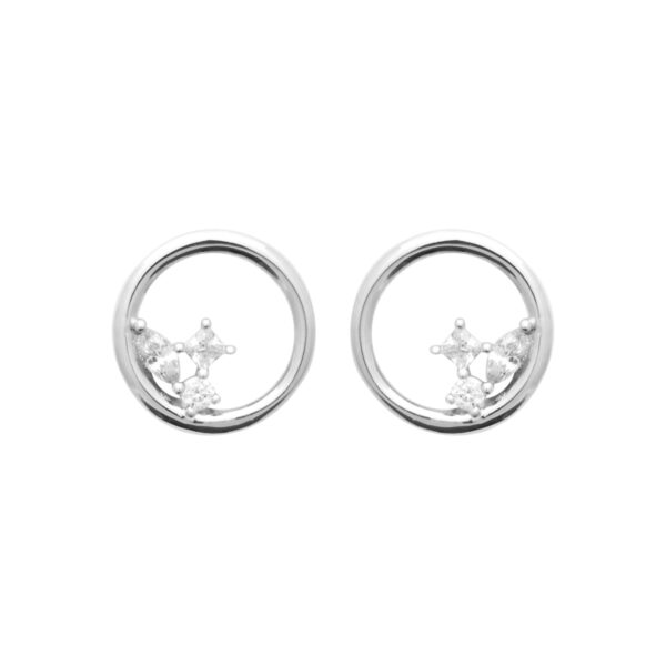 Puces d'oreilles cercles argent HALO