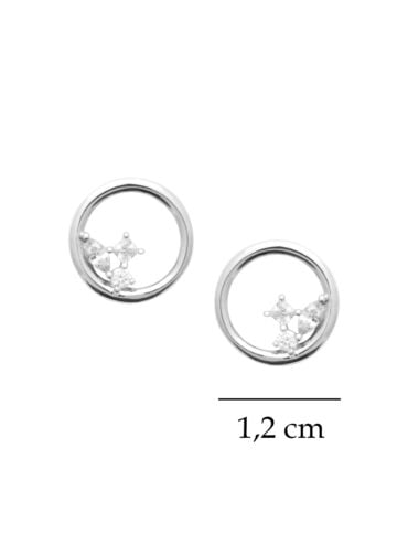 Puces d'oreilles cercles argent Halo