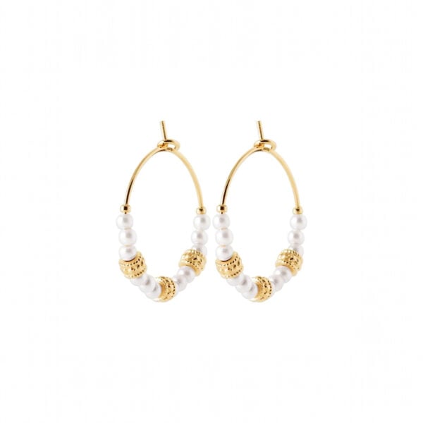 Petites créoles perles plaqué or Ayia