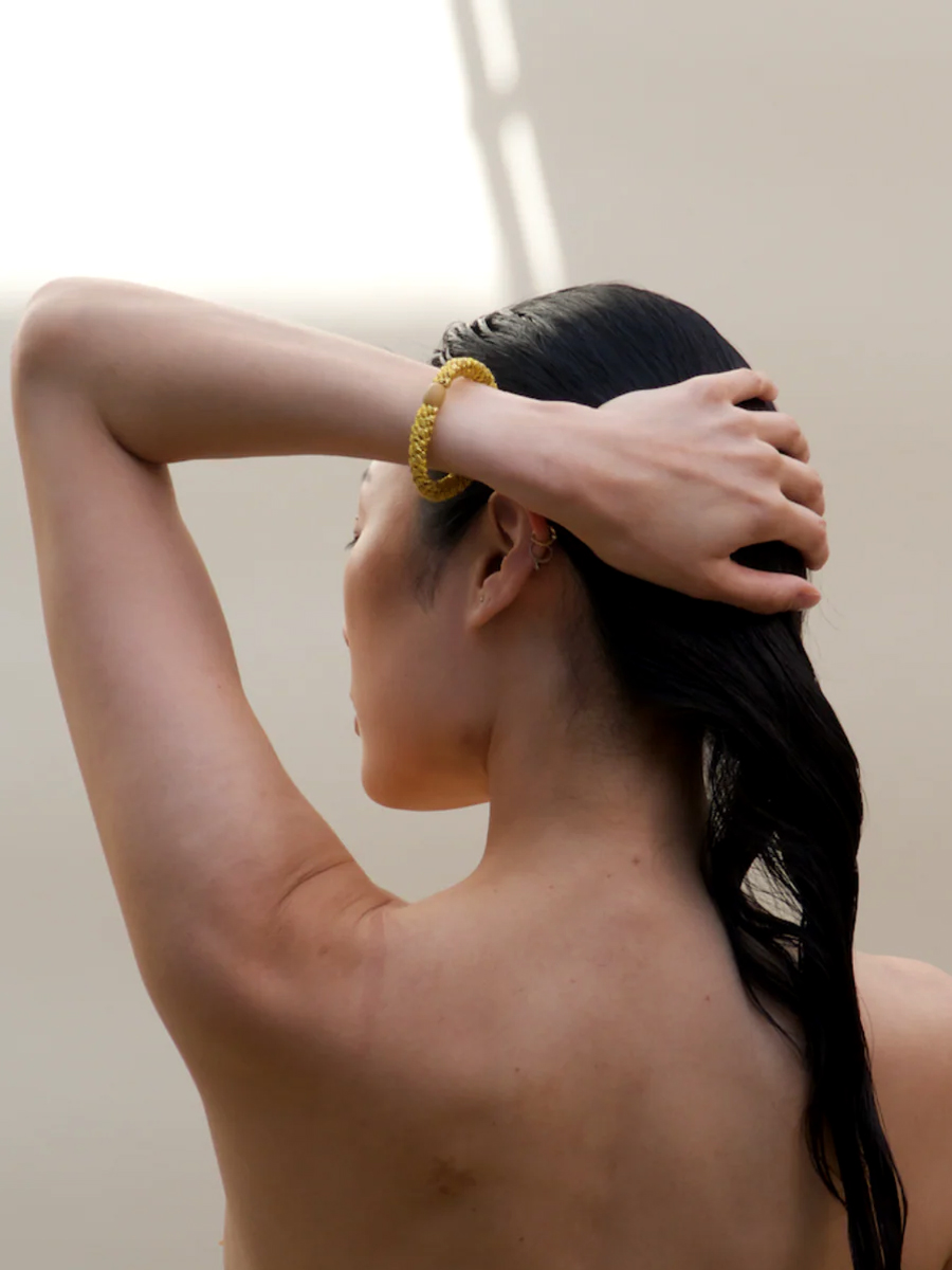 Elastique bracelet Kknekki Doré métallique Glitter 2 elastique knekki cheveux - bracelet doré métallique glitter