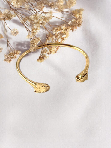 Jonc panthère plaqué or Luna