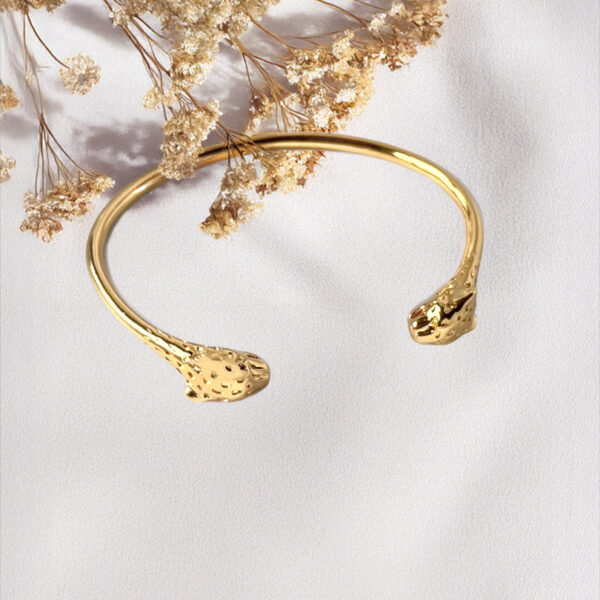 Jonc panthère plaqué or Luna