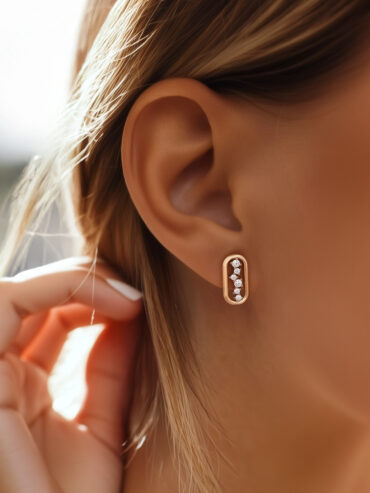 Boucles d'oreilles ovales plaqué or Oslo