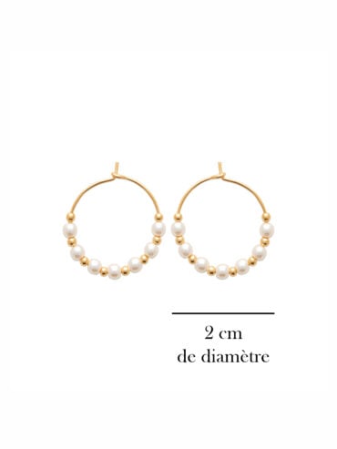 Petites créoles perles plaqué or Oia