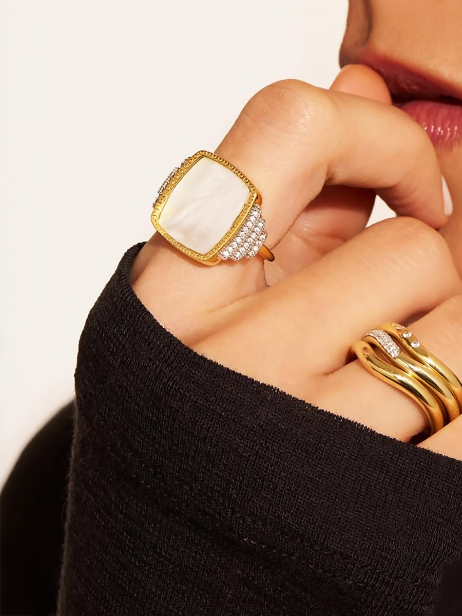 Bague Kara nacre 2 Bague nacre femme