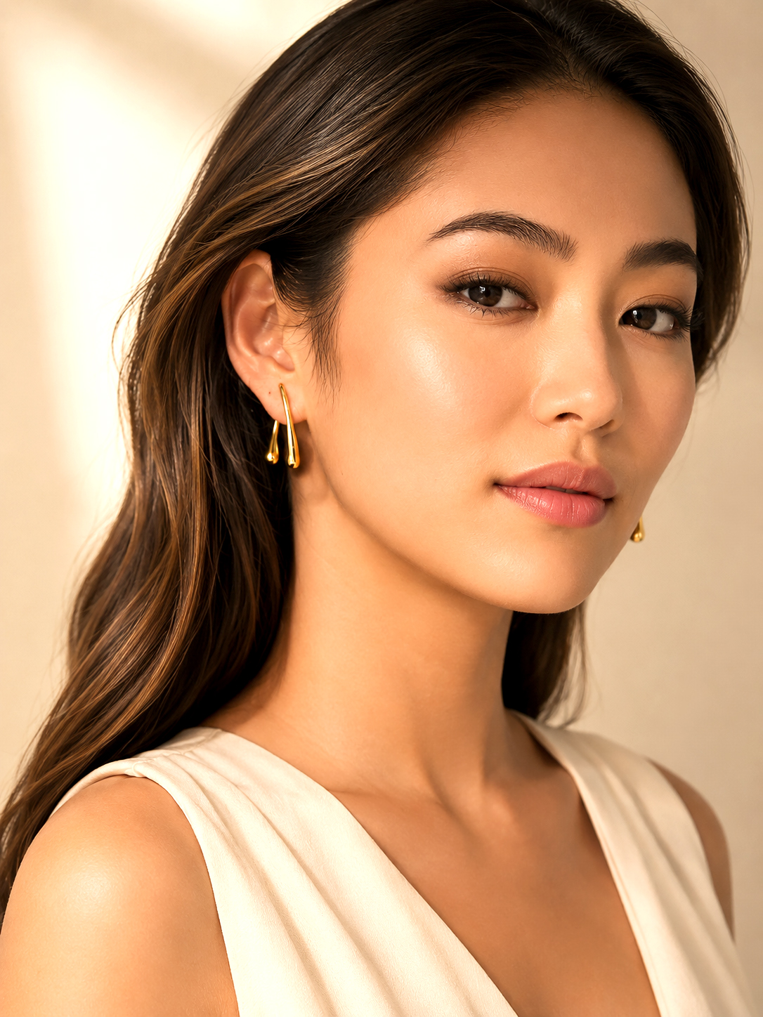 Boucles d'oreilles Symbiose 3 Boucles d'oreilles dorées symbiose femme