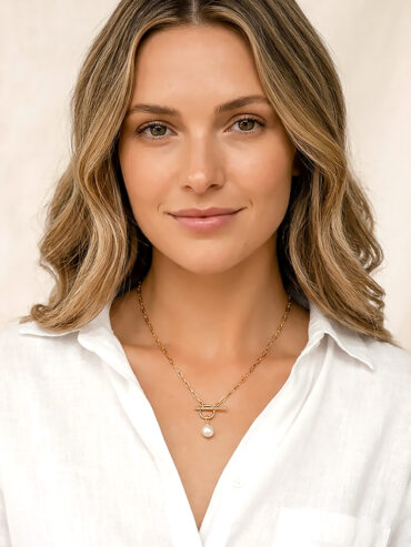 Collier plaqué or et perle d'eau douce Gatsby - femme