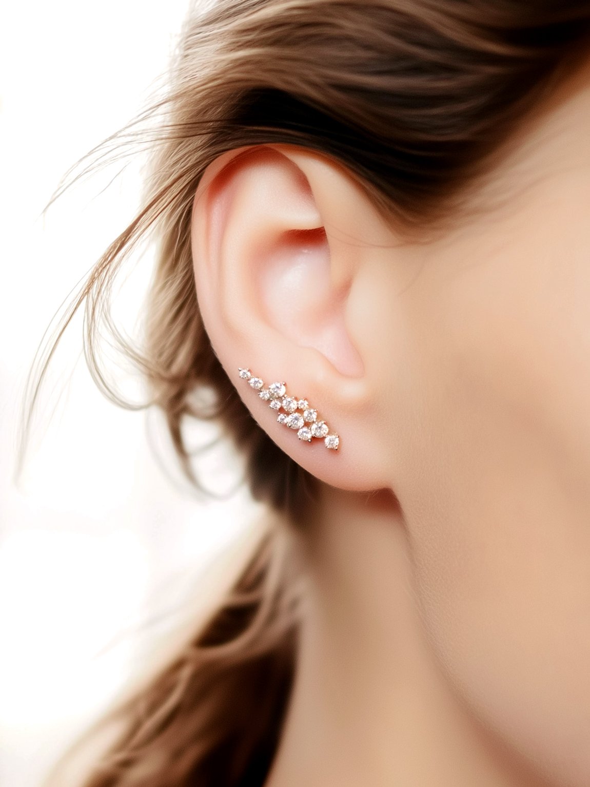 Contours d'oreilles Nuit étoilée. Plaqué or et brillants - bijoux sfemme