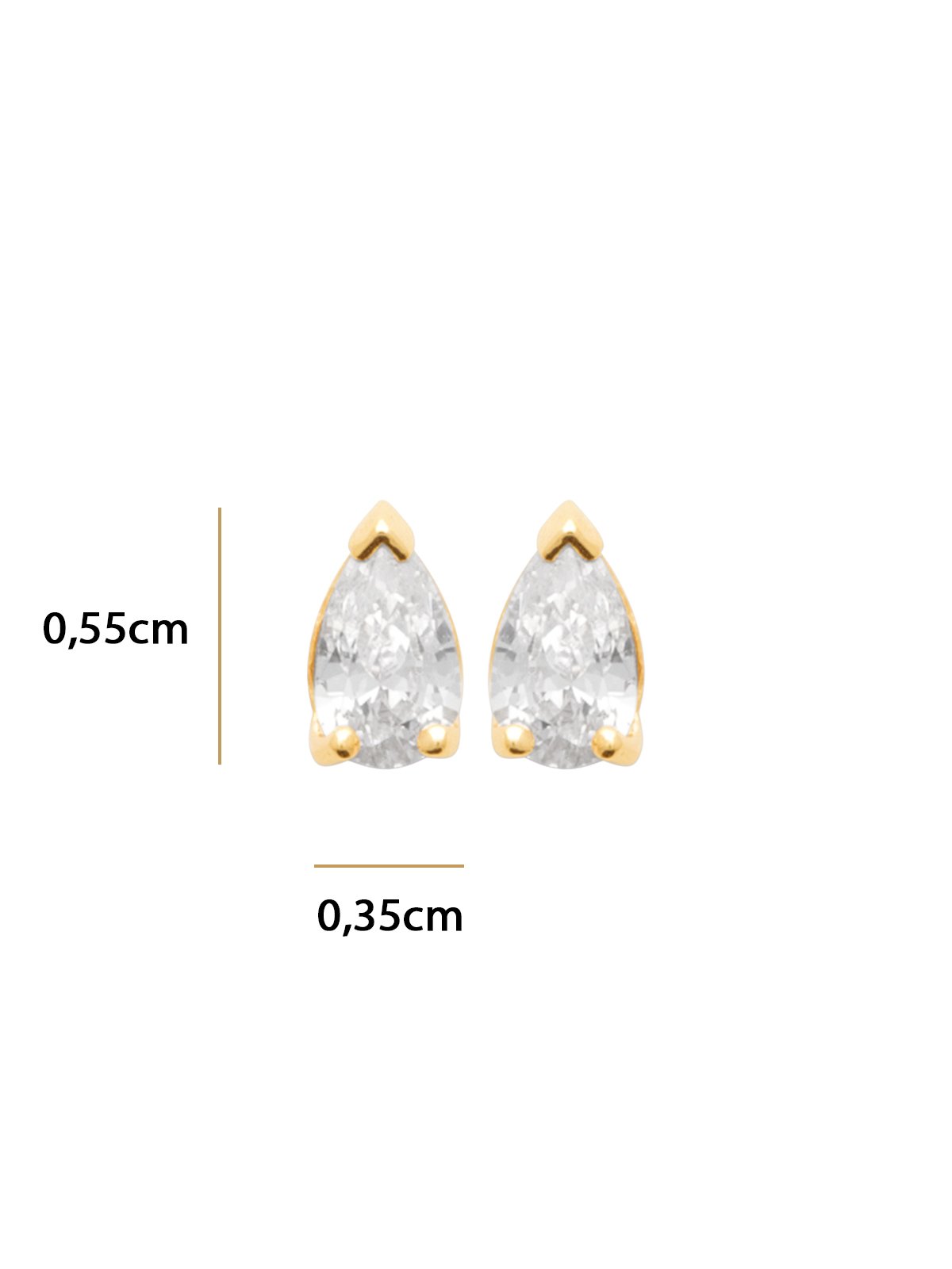 Mini Puces d'oreilles gouttes Nell 2 Petites puces gouttes NELL - dimensions