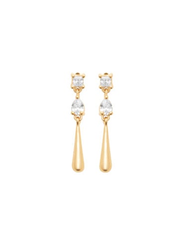 Boucles d'oreilles pendantes plaqué or Stockholm