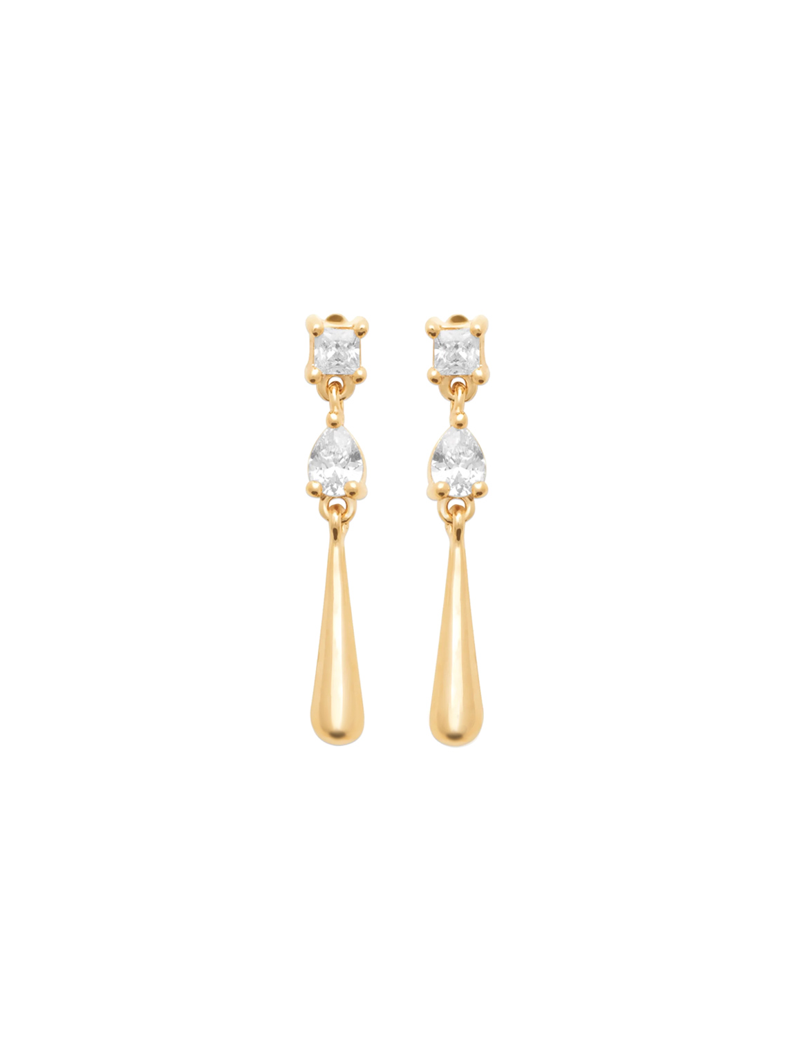 Boucles d'oreilles pendantes plaqué or Stockholm 2 Boucles d'oreilles pendantes plaqué or femme - modèle Stockholm