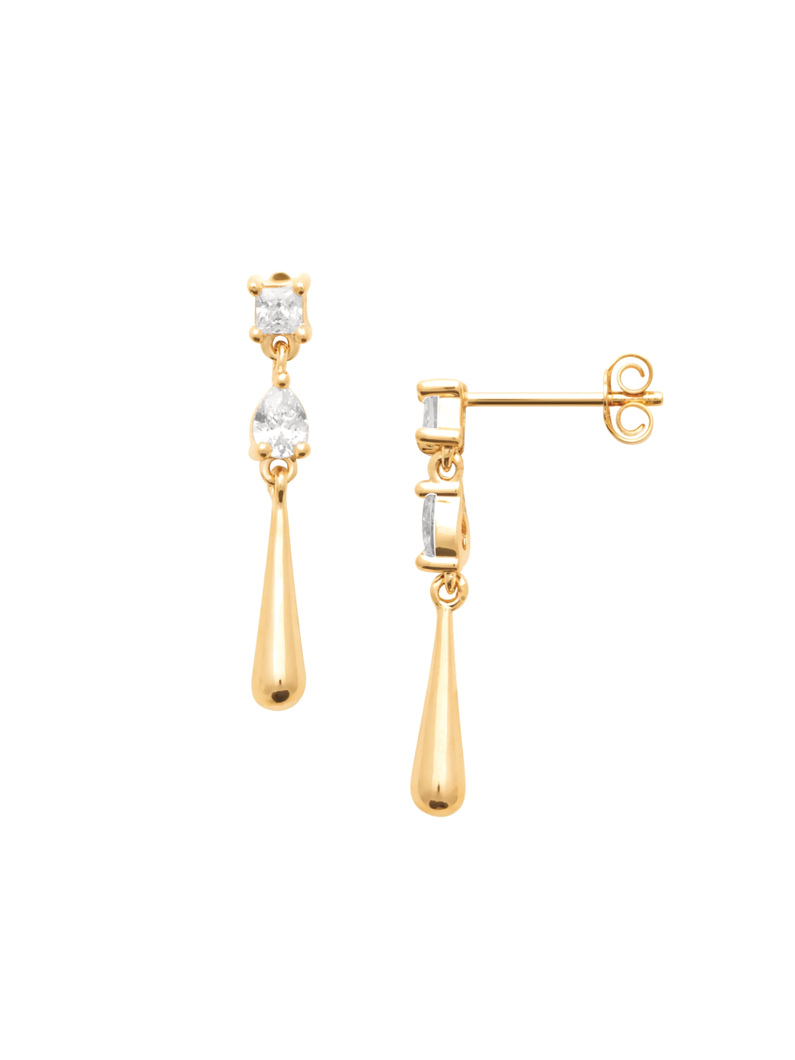 Boucles d'oreilles pendantes plaqué or Stockholm 3 Boucles d'oreilles pendantes plaqué or femme - modèle Stockholm