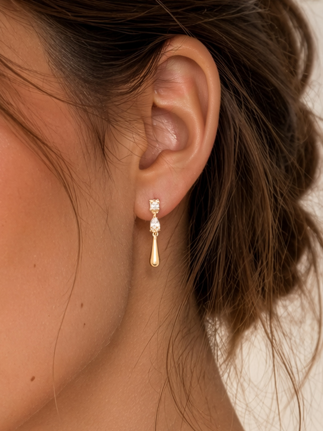 Boucles d'oreilles pendantes plaqué or Stockholm 1 boucles d'oreilles pendantes stockholm femme - grand zoom