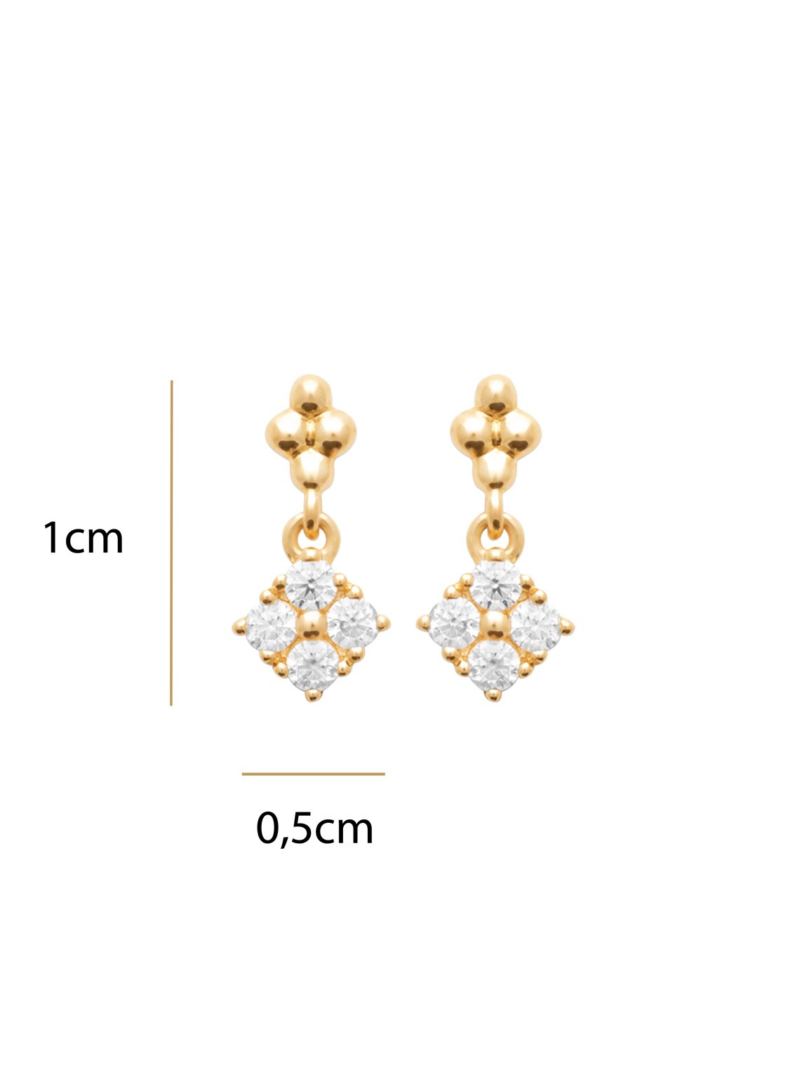 Boucles d'oreilles fines Artémis 3 boucles d'oreilles fines Artémis - dimensions