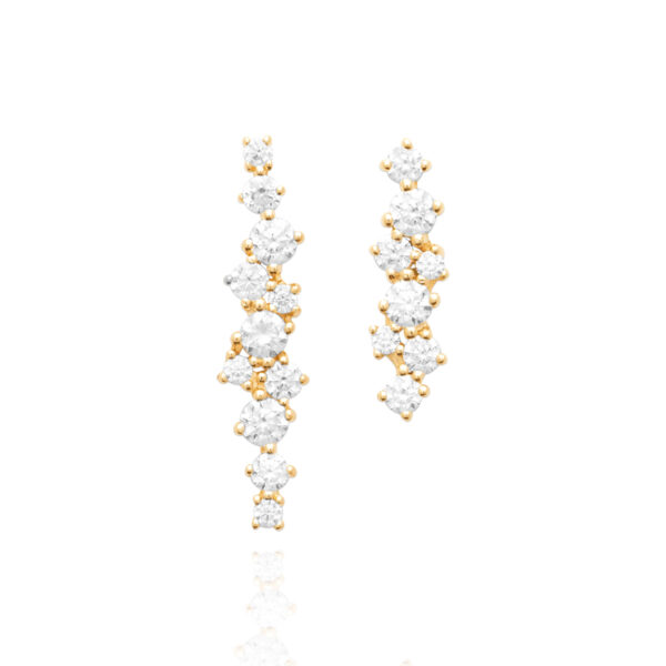 Puces d'oreilles étoiles plaque or Juliette - modèle de boucles d'oreilles asymétrique