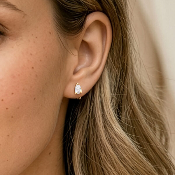 mini puces d'oreilles gouttes NELL plaqué or femme zoom