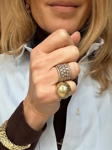 Bague petit doigt Constellation or mat