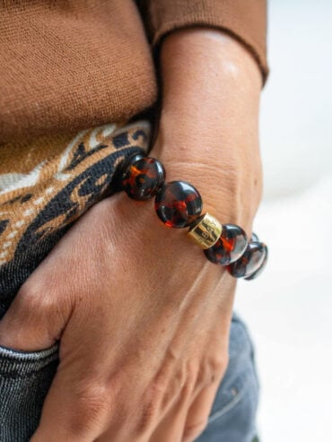 Bracelet Bombom Ambre léopard