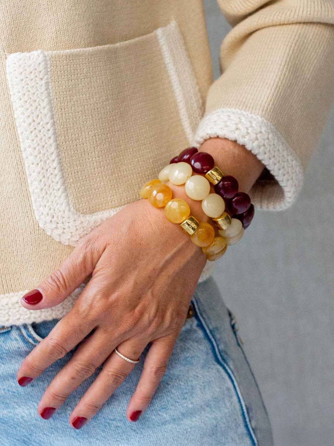 Bracelet Bombom Prune 5 Bracelet Bombom Prune Bordeaux