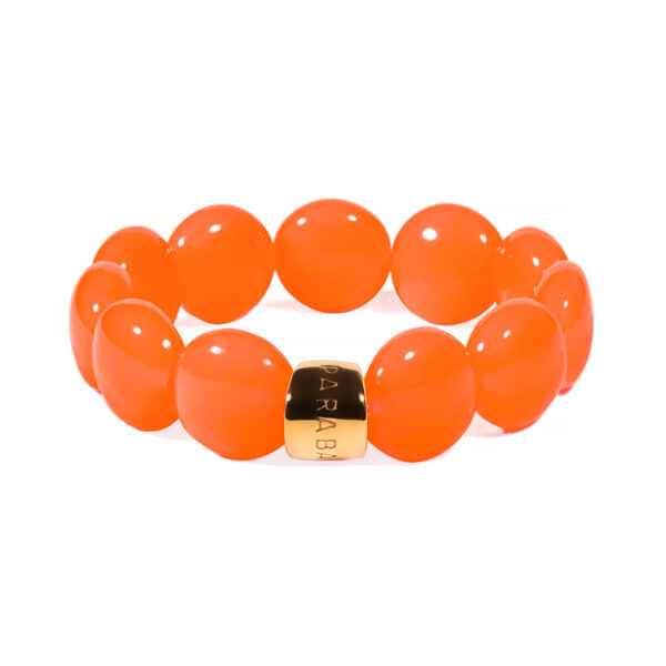 Bracelet Bombom laranja - bracelet élastiqué perles couleur orange pop fluo