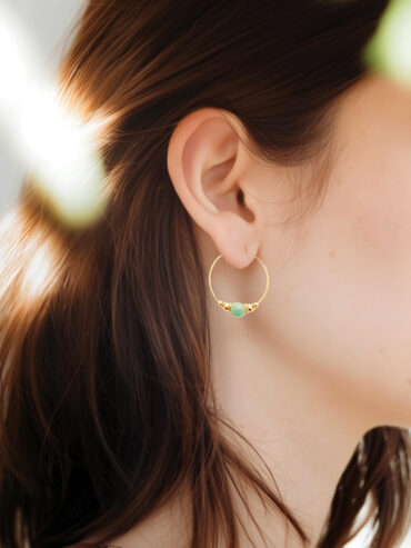 Créoles dorées california femme - zoom