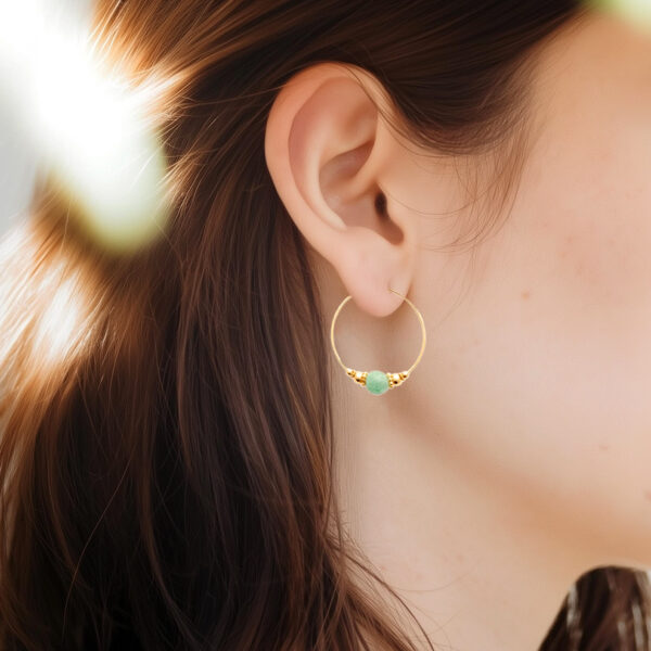 Créoles dorées california femme - zoom