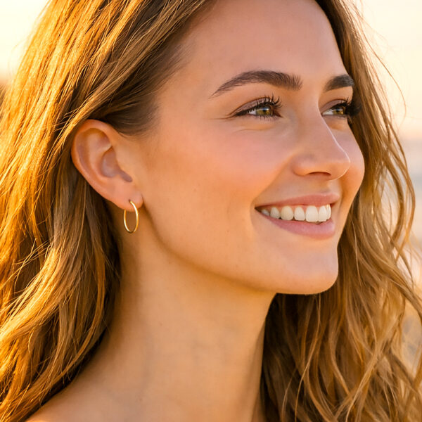 Créoles plaqué or 2cm SIENNE femme zoom