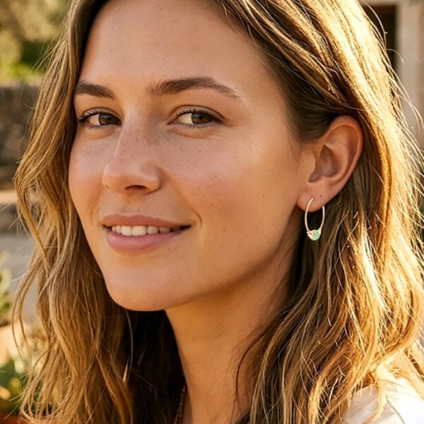 Créoles plaqué or California femme zoom