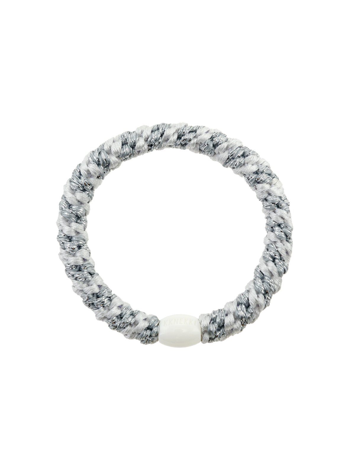 Bijoux Noël 77 élastique KKNEKKI - Couleurs : Argent glitter et blanc nuage