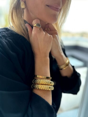 Jonc tressé or mat Olbia