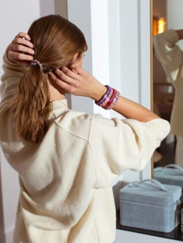 Elastique bracelet Kknekki Mix Vieux Rose Glitter