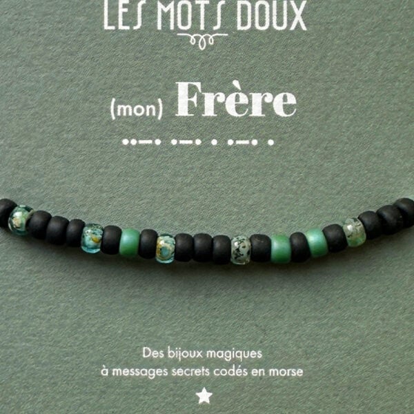 Bracelet Homme Mon Frère - code morse -message secret