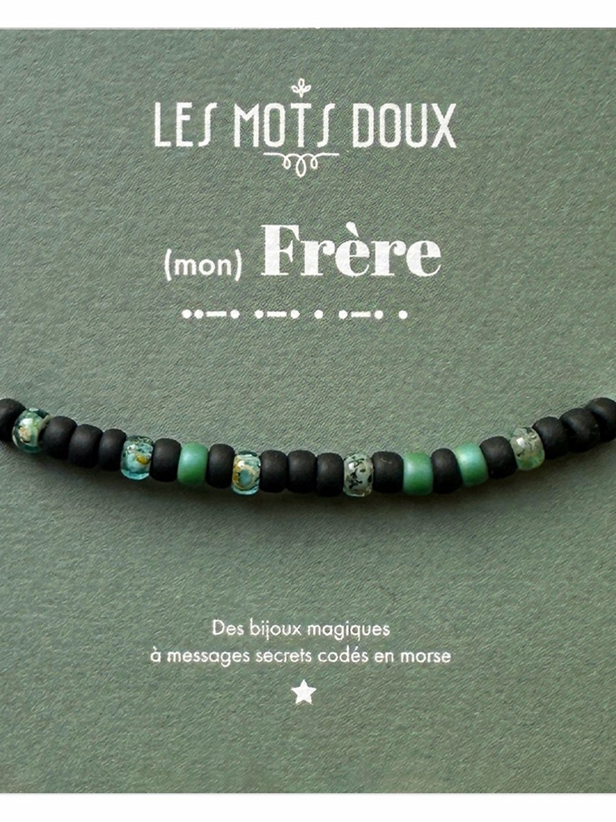 Bracelet Homme Mon Frère 1 Bracelet Homme Mon Frère - code morse -message secret
