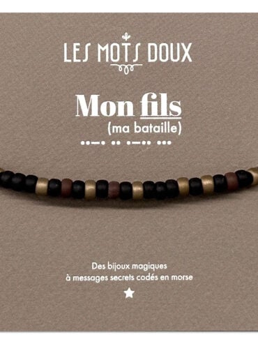 Bracelet Homme Mon Fils - code morse -message secret