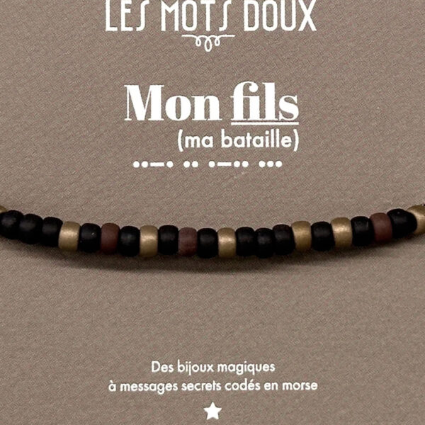 Bracelet Homme Mon Fils - code morse -message secret
