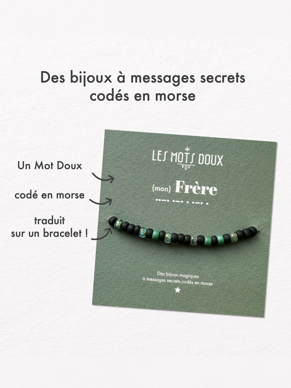 Bracelet Homme Mon Frère 3 Bracelet Homme Mon Frère - code morse -message secret