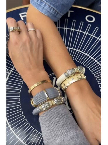 Jonc panthère laque grise Philippa