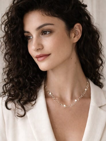 Collier celeste pierres fines