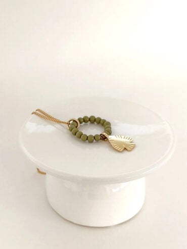 Bijoux fantaisie de créateurs 31 Collier maya folk vert kaki