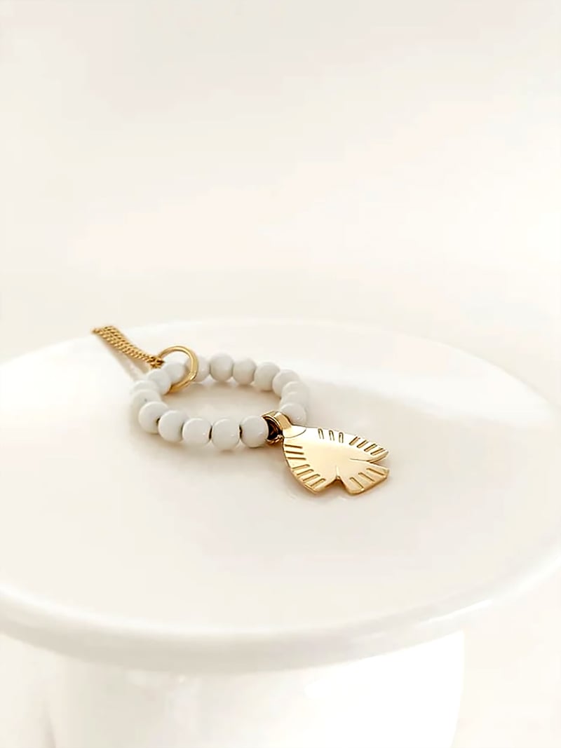 Collier Maya Folk Blanc grès 1 Collier maya folk blanc
