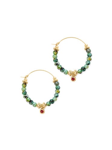 Créoles Agate verte chamarrée