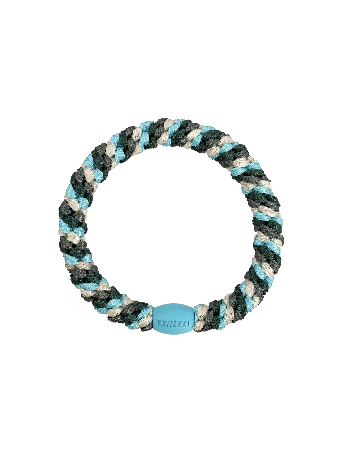 Elastique kknekki turquoise et vert nature glitter