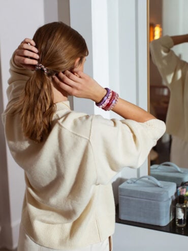 Elastique bracelet Kknekki Mix Vieux rose Blanc nuage