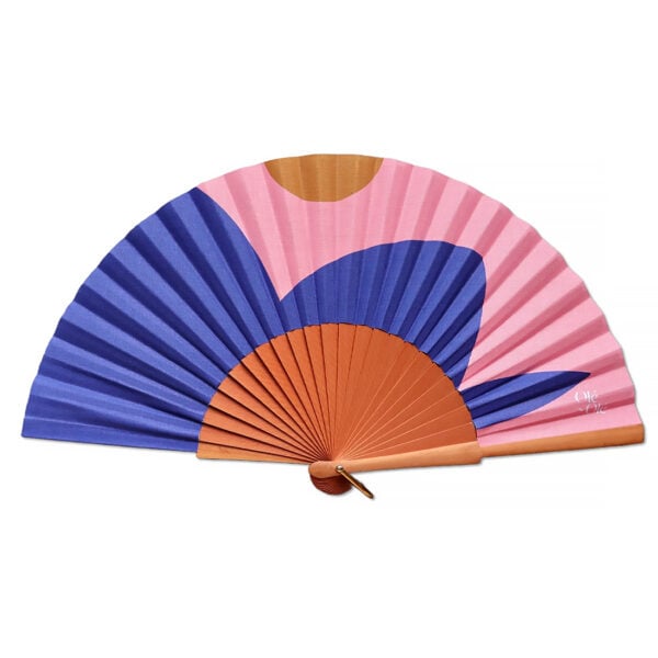 Eventail fleur bleue