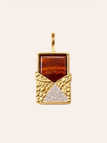 Pendentif Chocolat oeil de tigre. Collection toteme. Pierre fine naturelle