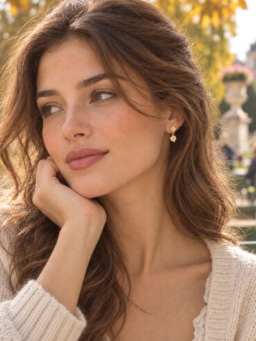 Petites boucles d'oreilles fleurs simona femme jardin paris