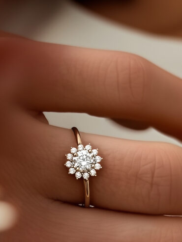 Bague Fleur plaqué or Bloom