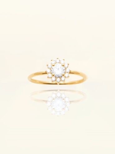 Bague Fleur plaqué or Bloom